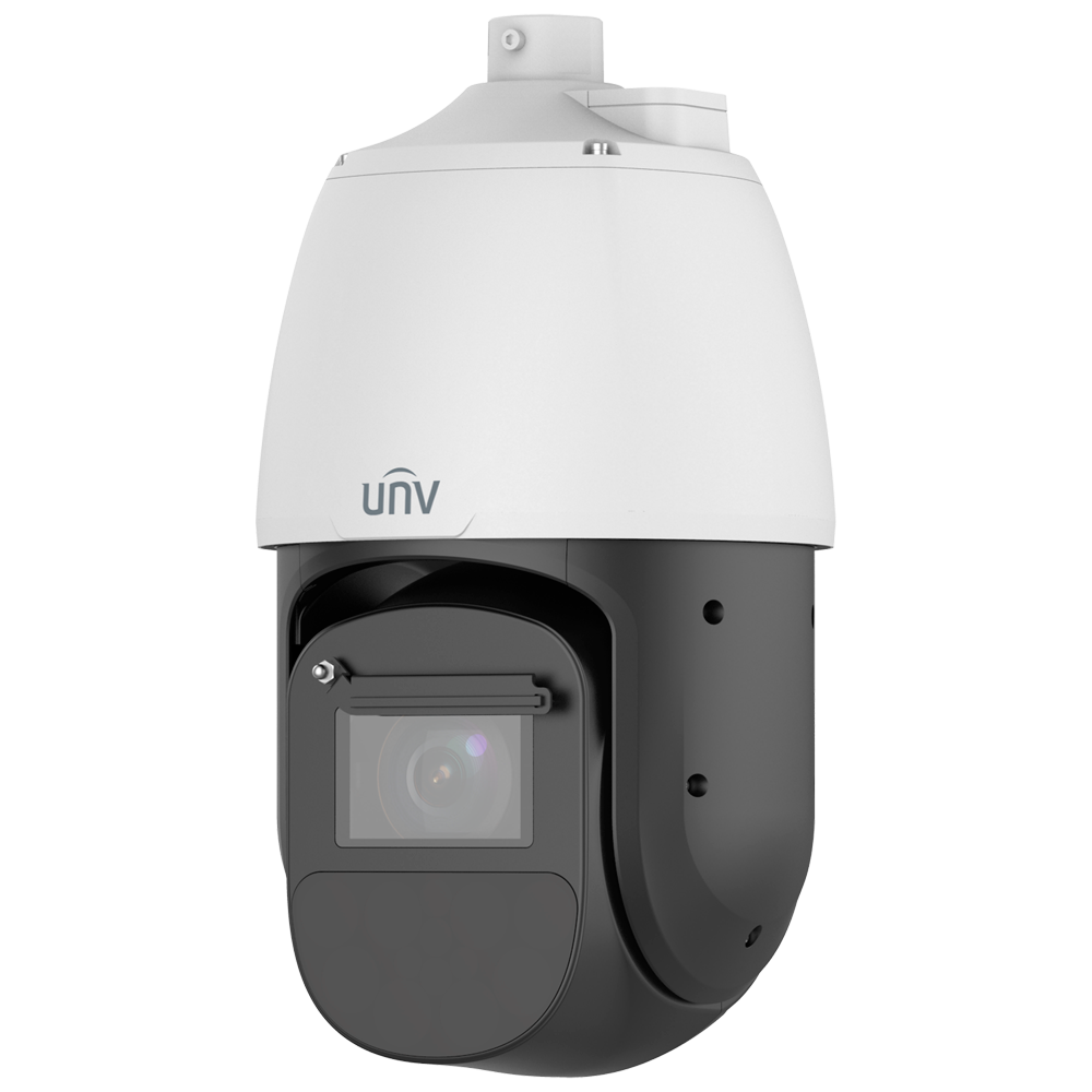 (UV-IPC6824EL-X42-W-VH1) Domo Motorizado IP Uniview - Gama Pro - 4 MP | Lente motorizada 6~252 mm | 42X Zoom - IR 500 m | WDR 140 dB | microSD 256 GB - LightHunter | Conteo de personas - Giroscópio | Detección de tráfico | Metadatos - PoE++ | SIP | Alarma | Audio | IP67 | IK10