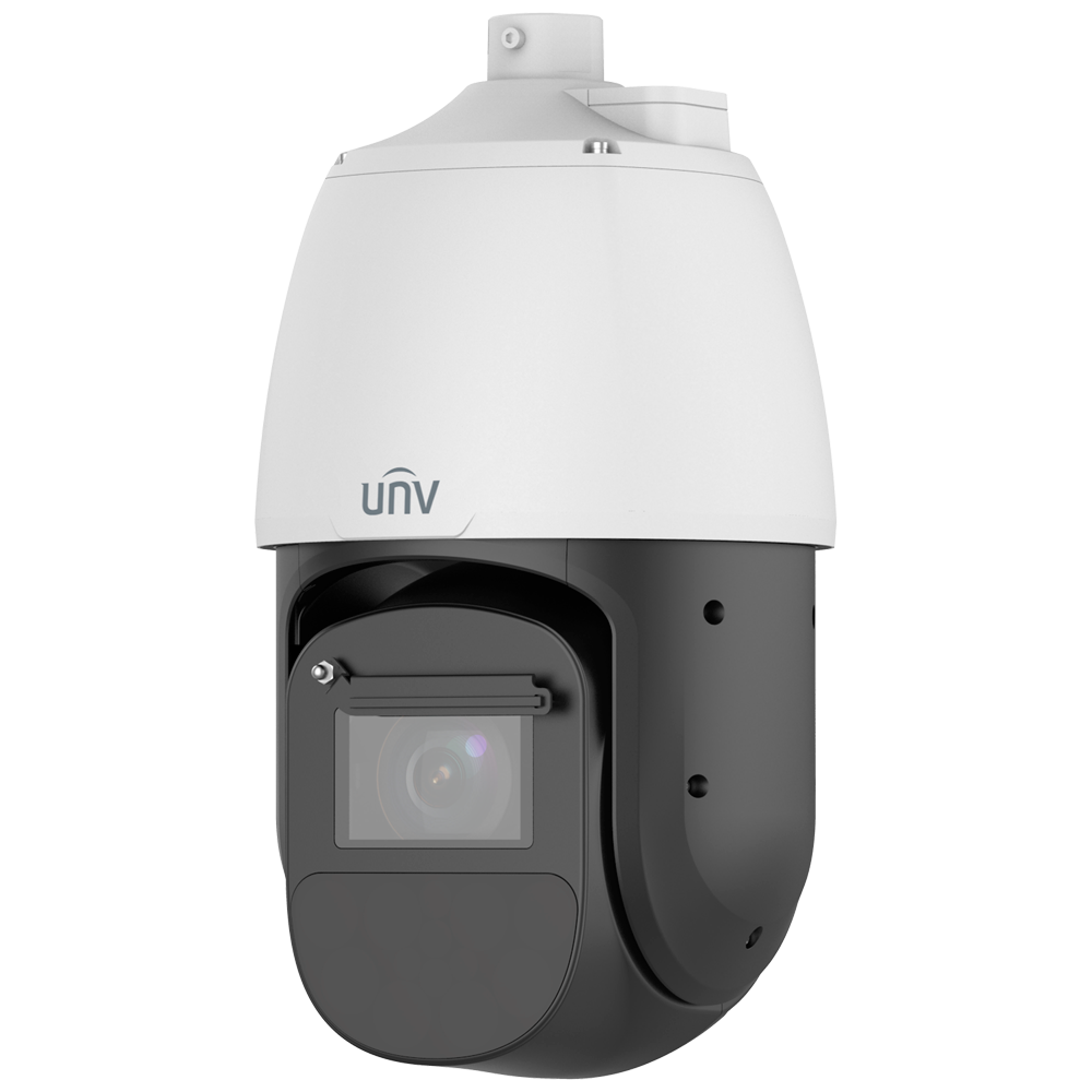 (UV-IPC6828EL-X42-W-VH1) Domo Motorizado IP Uniview - Gama Pro - 4 MP | Lente motorizada 6~252 mm | 42X Zoom - IR 500 m | WDR 140 dB | microSD 256 GB - LightHunter | Conteo de personas - Giroscópio | Detección de tráfico | Metadatos - PoE++ | SIP | Alarma | Audio | IP67 | IK10