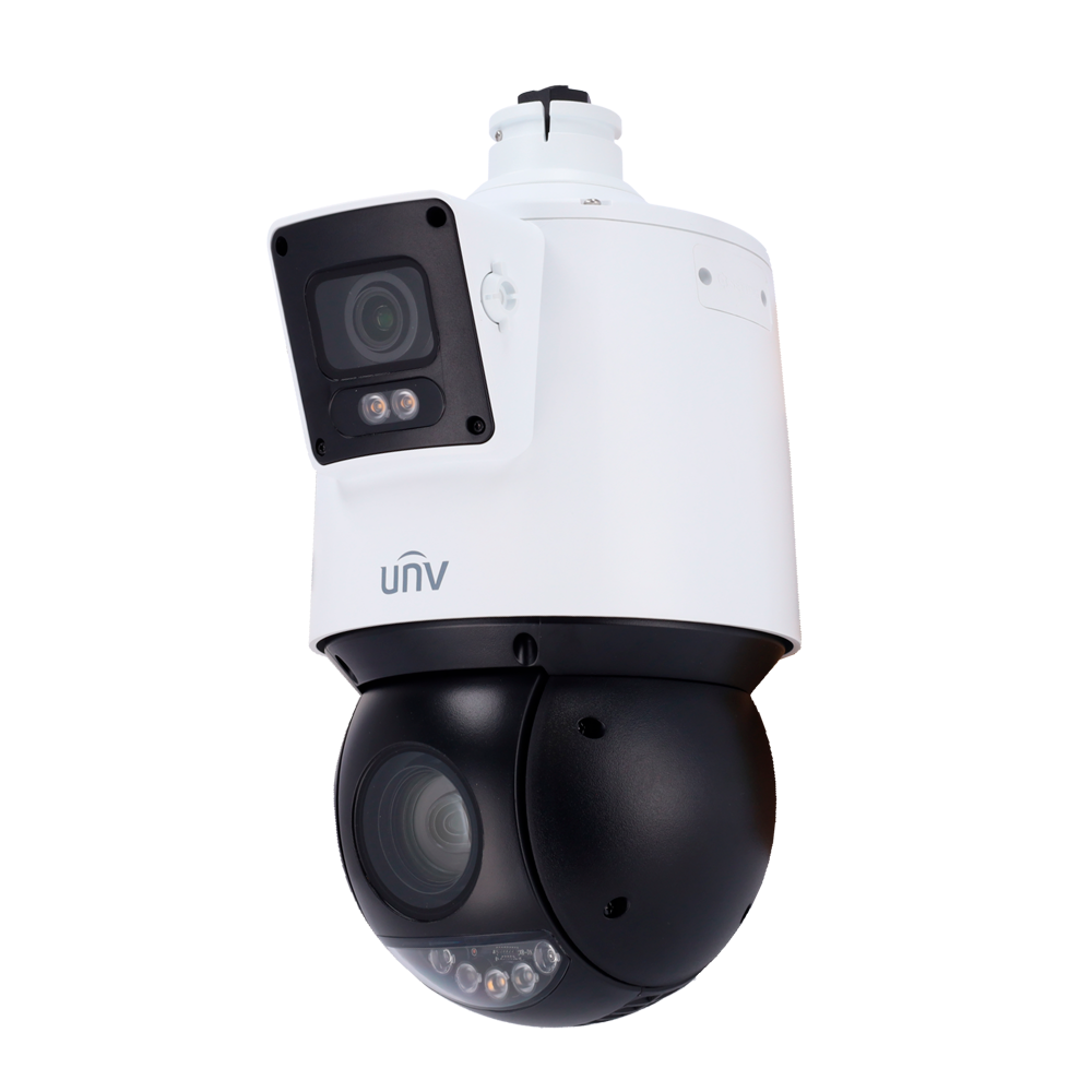 [UV-IPC94144SFW-X25-F40C] (UV-IPC94144SFW-X25-F40C) Caméra IP à double objectif 4 Mégapixel - Gamme Prime - 1/2.7" - 1/1.8" CMOS - Objectif PTZ 4.8~120mm (25X) | Objectif fixe 4mm - Audio, PoE+, Micro SD.  - WEB, Software CMS, Smartphone et NVR