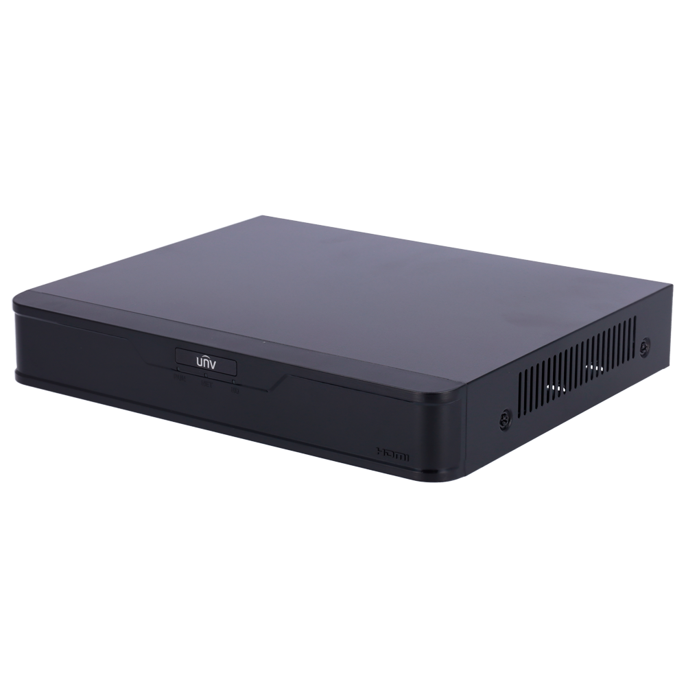 (UV-NVR501-04B-P4) Enregistreur NVR pour caméra IP - Gamme Prime - 4 CH vidéo  / Compression Ultra H.265 - 4 Canaux PoE - Résolution maximale 8Mpx - Bande passante 80 Mbps - Support 1 disque dur