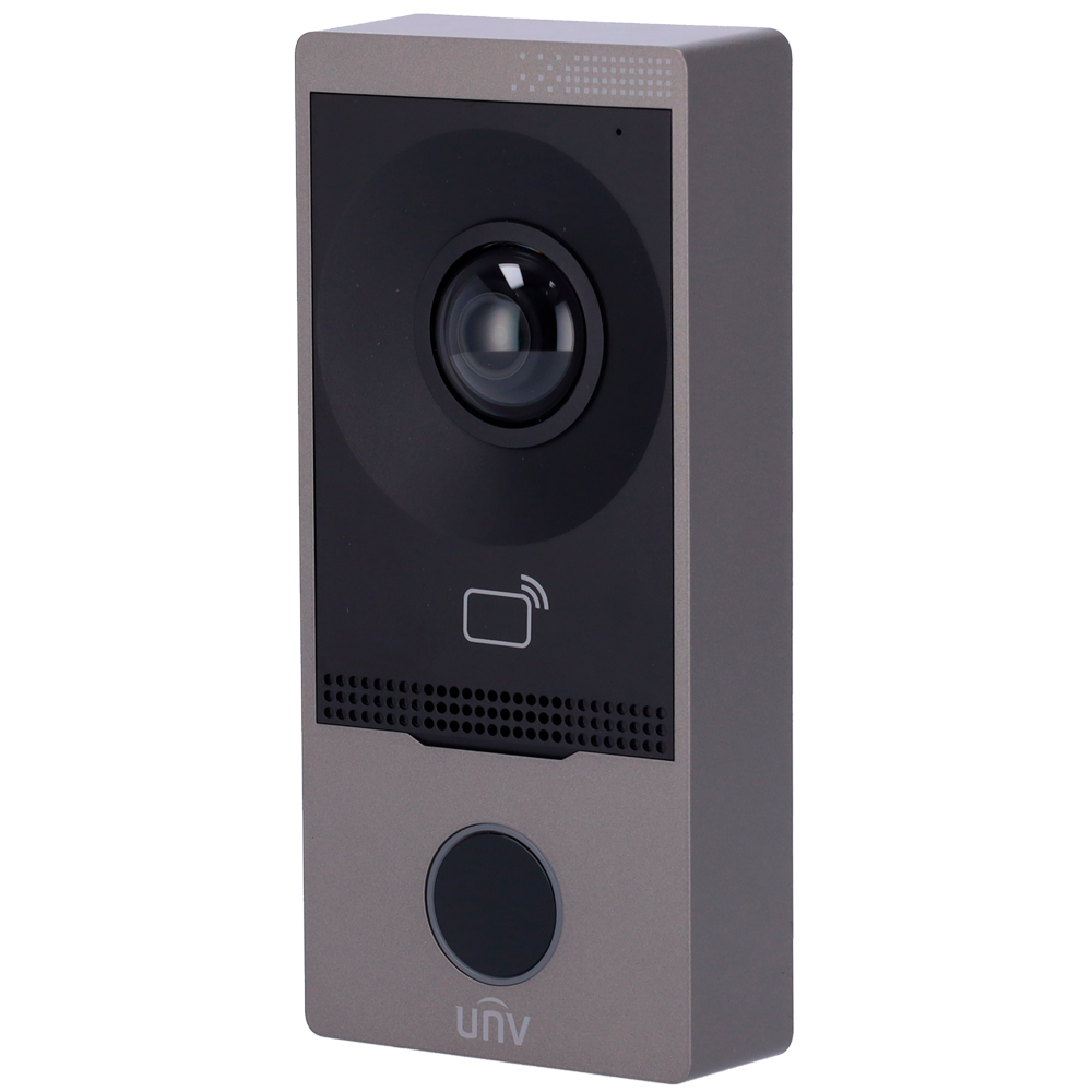 (UV-OEU-201B-HMK-W) Portier Vidéo IP WiFi - Caméra 2 Mpx | Audio bidirectionnel - Ouverture avec carte MF | Boîtier en plastique - Application mobile avec ou sans moniteur - Convient pour une utilisation en extérieur IP65 | IK08 - Installation en surface | PoE