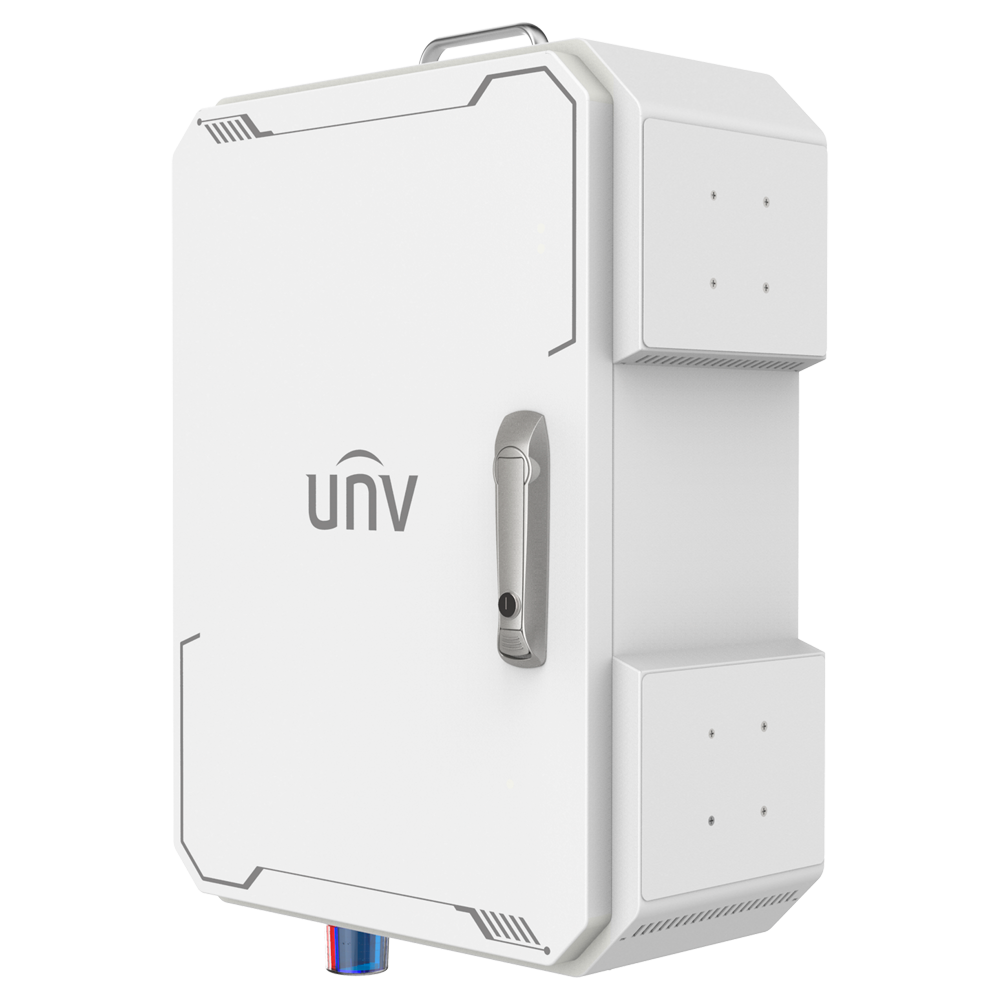 (UV-SMBOX02-R) Uniview Smart Management Box - Armario con NVR integrado - 8CH vídeo | 8CH PoE - Ancho de banda 80Mbps | Admite 1HDD - SIP hasta 4CH | AcuSearch - Alimentación 10.8-14.4 VDC, 12A