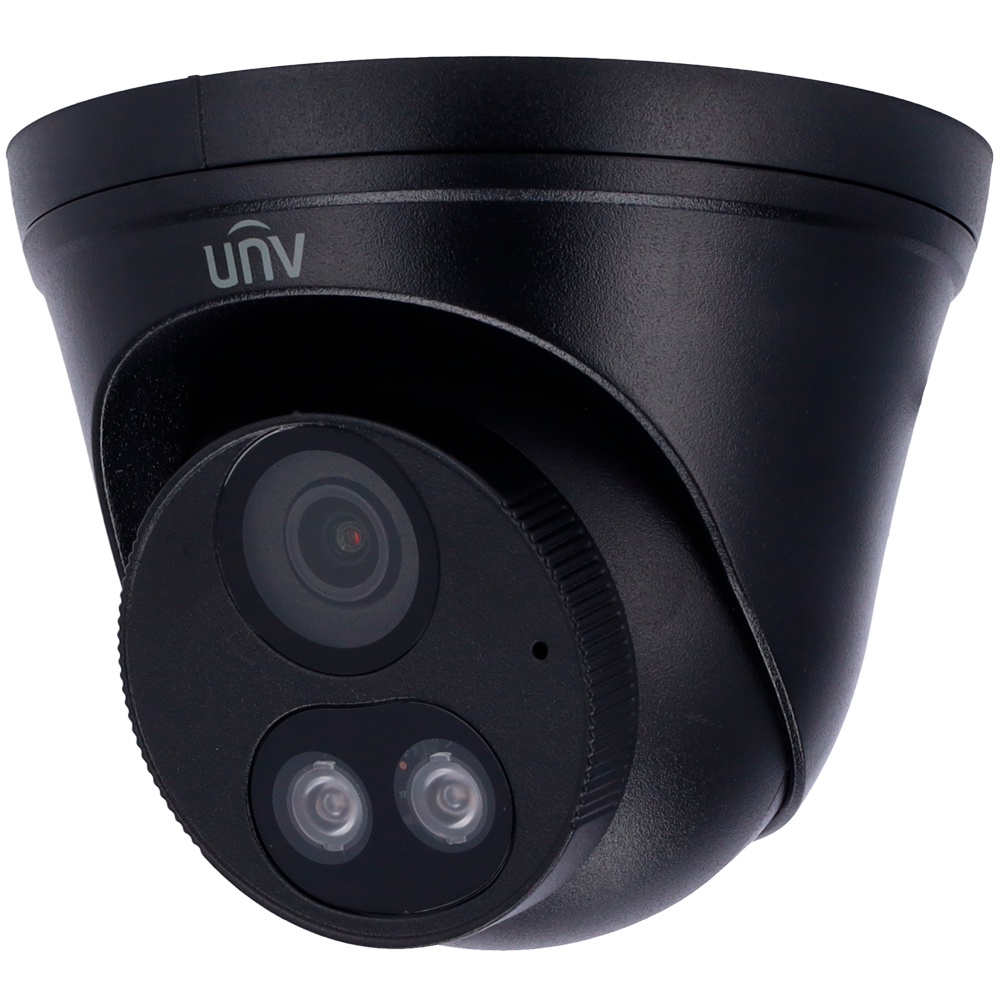 (UV-UAC-T142-AF28LM-DL-BLACK) Uniview - Caméra Turret 4n1 | Gamme Whale - Résolution 2 Mégapixel - Objectif 2.8 mm | ColorHunter - Portée des IR Smart et de la lumière blanche 40 m  - IP67 : Microphone intégré : Métal +Plastique