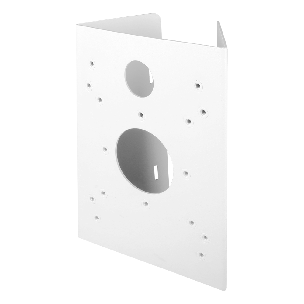 (VCA-BP01) Adaptador montaje a poste - Compatible cámaras IPAi (ver especificaciones) - Dimensiones 139,5mm. x 200mm. - Color blanco (RAL9003)