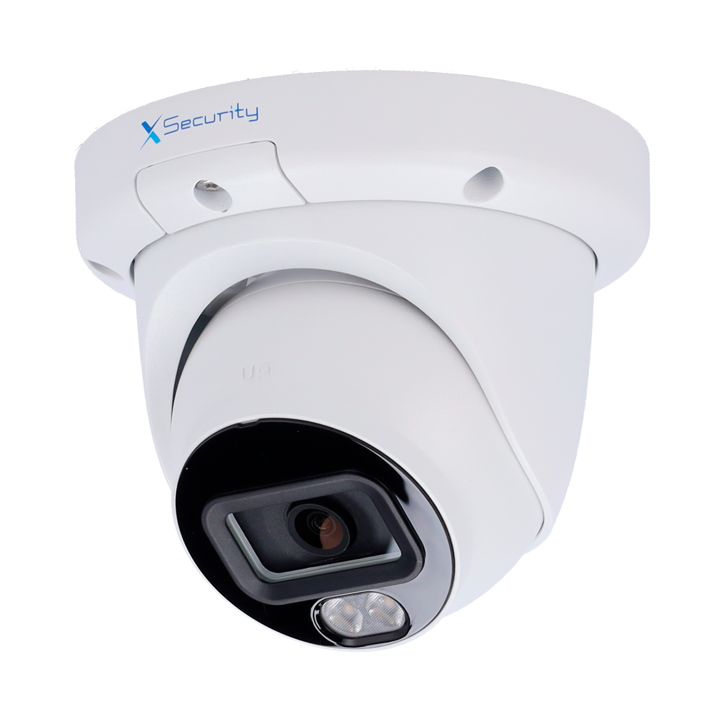 (XS-IPT744A-4U-DL-WIZ) Caméra IP Turret de X-Security  - 4 Mégapixel (2688x1520) -  Objectif 2.8 mm - WDR 120dB | Portée IR et lumière blanche 50 m - WizSense, avec classification des personnes et des véhicules - MicroSD IP67 | PoE  | Microphone intégré