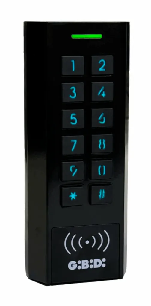 (AU02201) Clavier à codes DCD300 avec lecteur de carte, anti-vandalisme, en saillie, IP66, 2 relais, 999 codes/clés, 12-24VAC/VDC avec câble de 2m