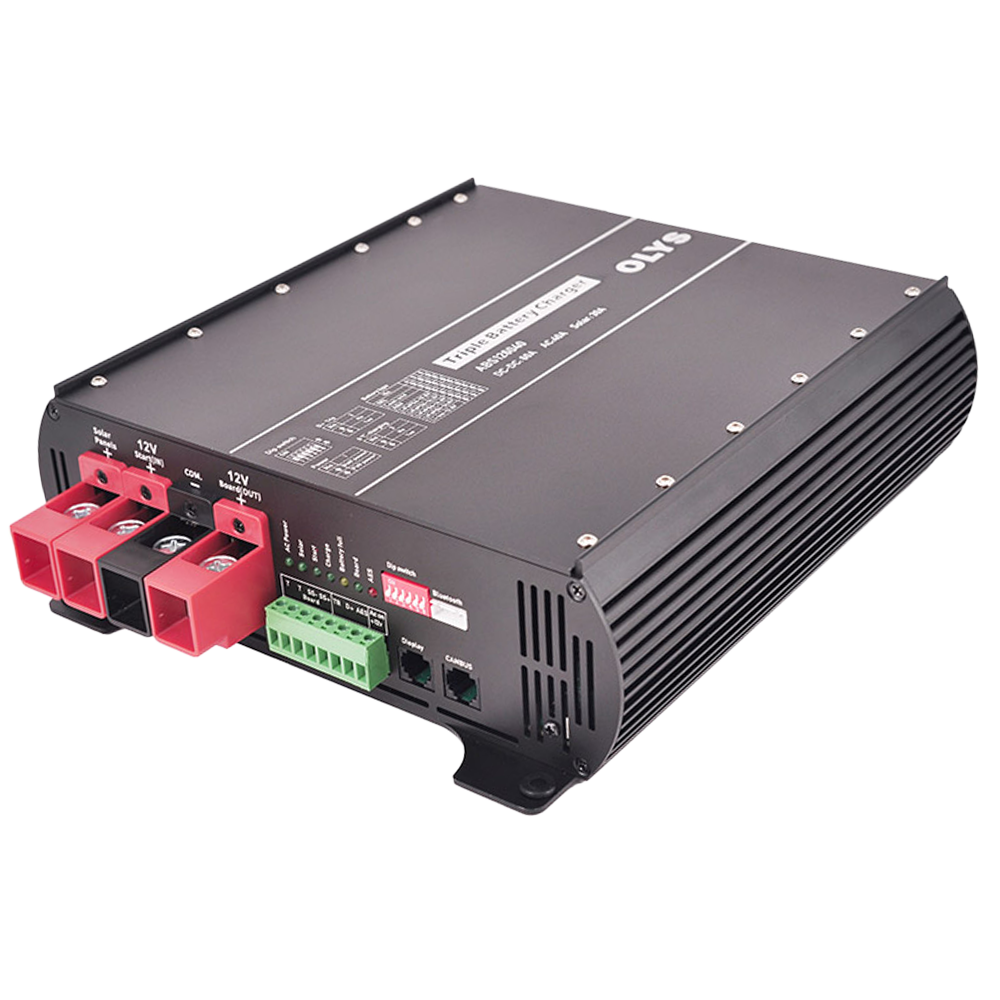 (ABS-123020) Chargeur de batterie 3 dans 1 - CA, CC et Solaire MPPT - Charge maximum 30A - Pour le démarreur et la batterie de bord - Compatible avec une multitude de piles - Communication BT en option (App)