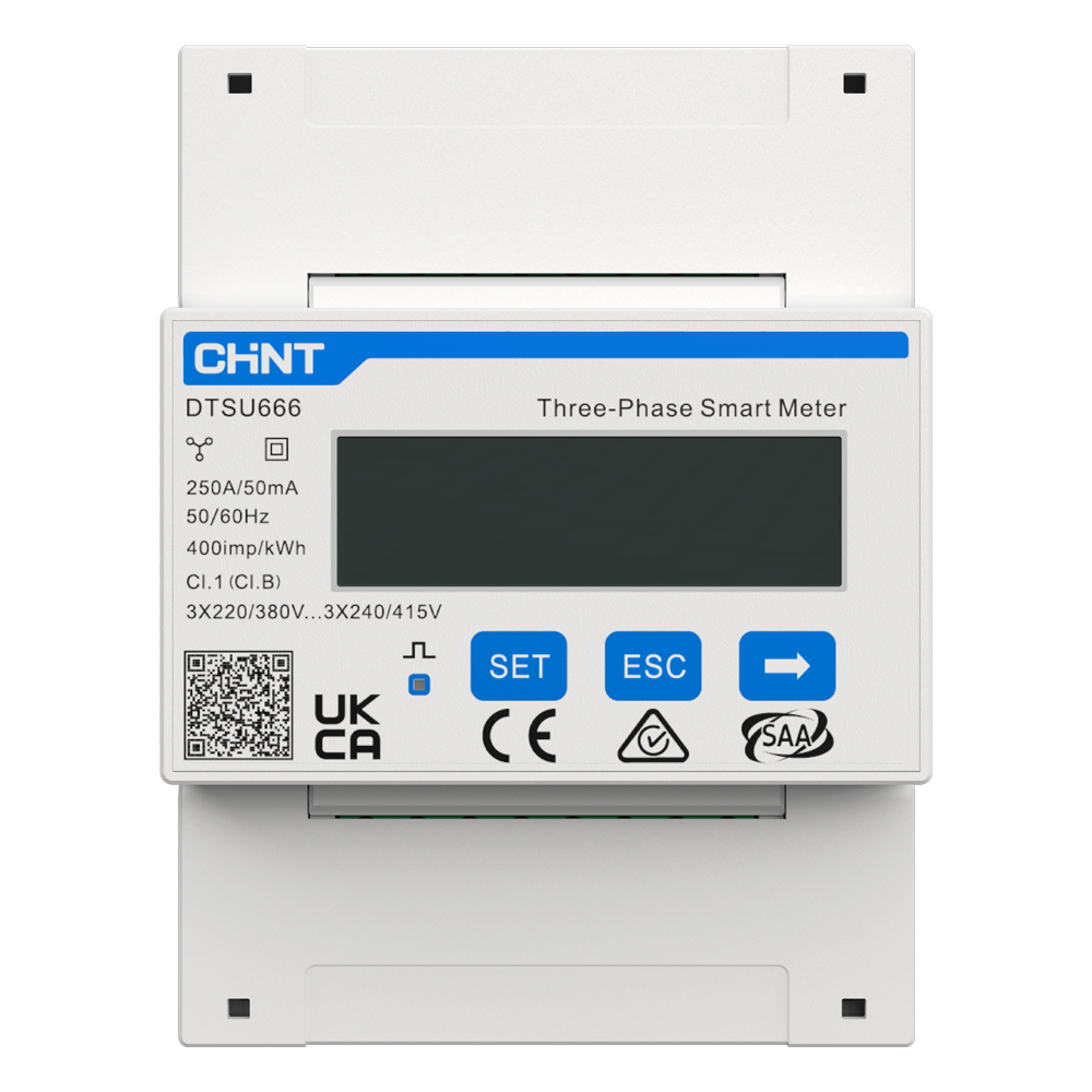 (ASOX-3P-250A-CT) Smart Meter Anker Solix - Trifásico | Bidireccional - Compatible con inversor ASOX-H8K - Montaje en carril DIN - Precisión Clase B