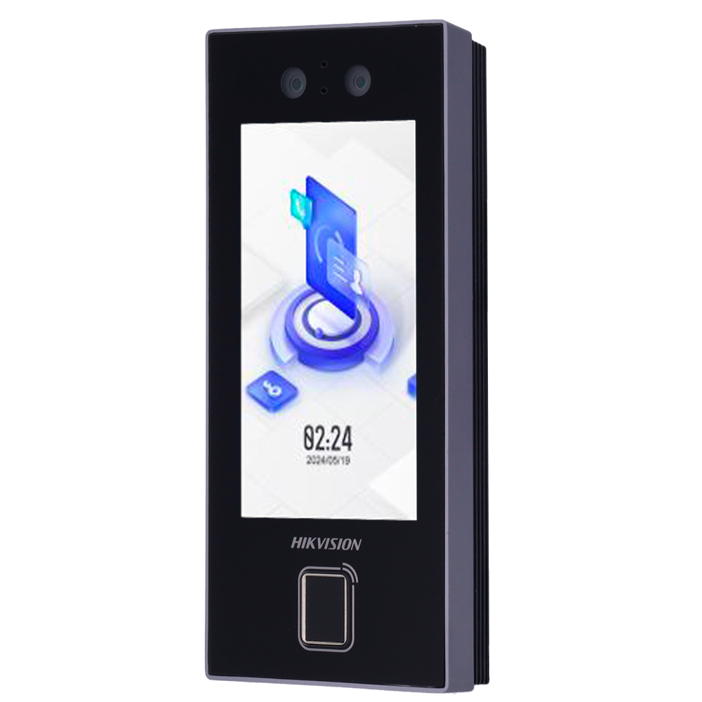 (DS-K1T344EBFWX-E1) Contrôle d'accès et de présence du PoE IP65 - Reconnaissance faciale, empreinte digitale, carte EM, QR code et PIN - 3.000 utilisateurs | 150.000 registres - TCP/IP, WiFi, USB, RS485 et Wiegand - 4.5" Écran tactile TFT | Contrôleur intégré - iVMS-4200 | Hik-Connect