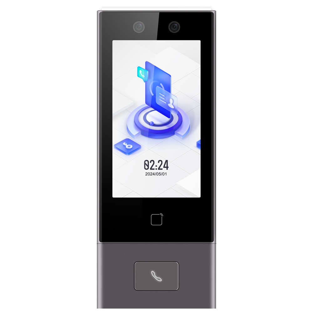 (DS-K1T670MX-WB) Contrôle d'accès et de présence IP65 - Visage, carte MF et PIN - 6.000 utilisateurs | 150.000 registres - TCP/IP, RS485 et Wiegand | Module d’appel - 7" Écran tactile TFT | Contrôleur intégré - iVMS-4200 | Hik-Connect