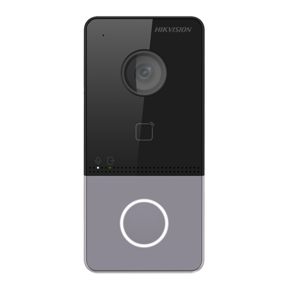 (DS-KV6113-PE1(C)) Videoportier IP - Caméra 2 Mpx | Audio bidirectionnel - Ouverture avec carte MF - Application mobile avec ou sans moniteur - Apte pour extérieur IP65 - Installation en surface | PoE