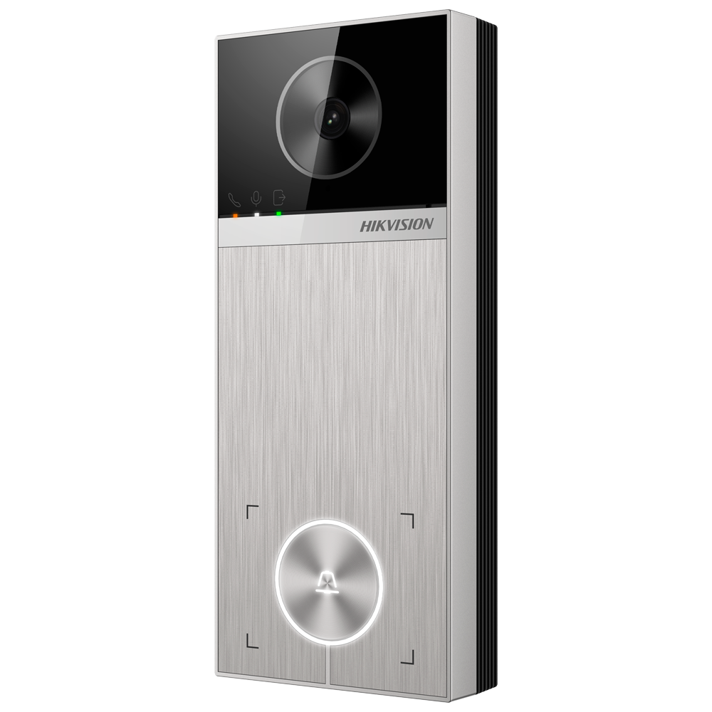 (DS-KV6114-MWBE1) Portier Vidéo IP WiFi - Caméra 4 Mpx | Audio bidirectionnel - Ouverture par BLE | 2 relais - Application mobile avec ou sans moniteur - Apte pour extérieur IP65 - Installation en surface | PoE
