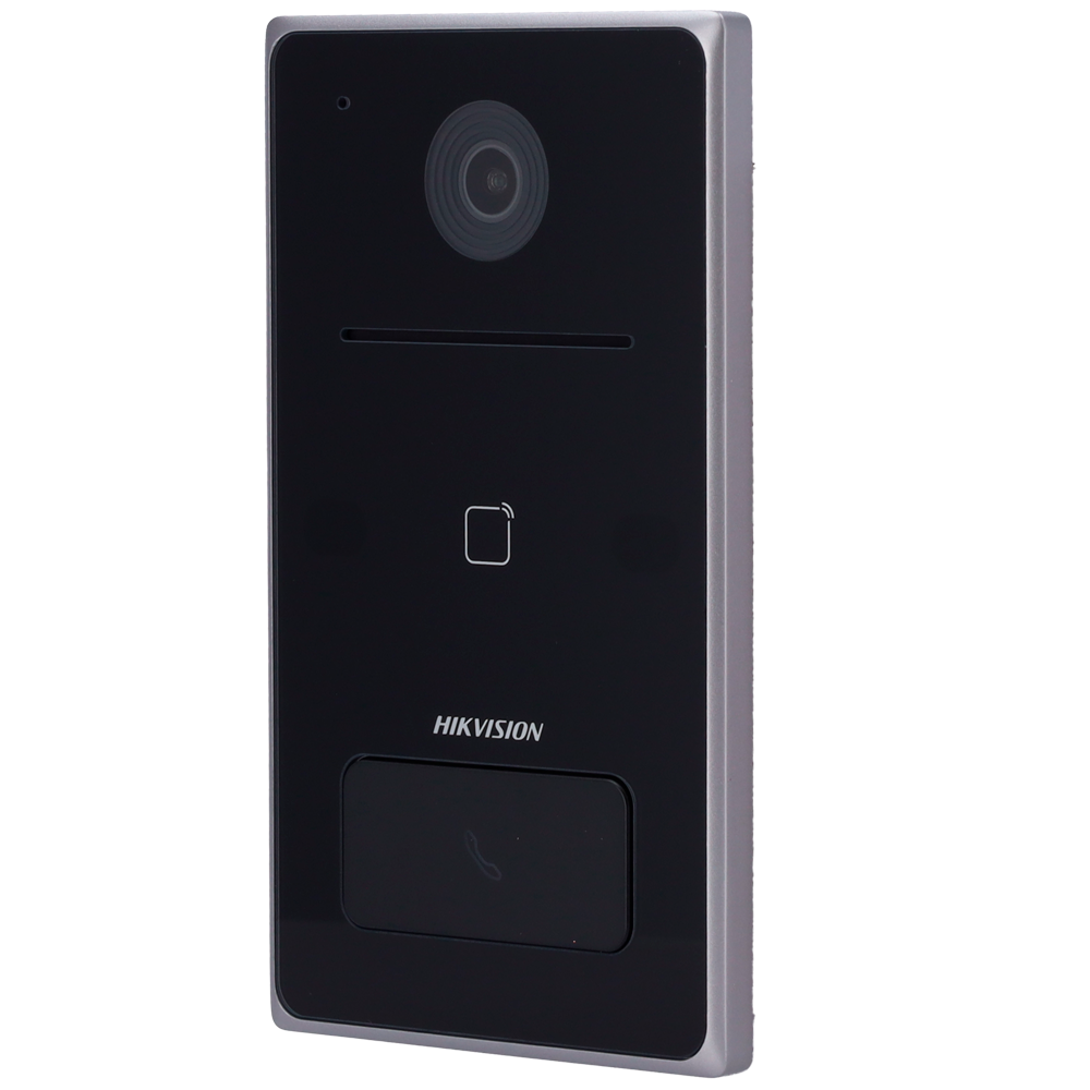 (DS-KV6133-WME1/Surface) Videoportero IP WiFi - Cámara 2 Mpx | Audio bidireccional - Apertura con tarjeta MF | 1 relé - App móvil con o sin monitor - Apto para exterior IP65 - Montaje en superficie | PoE