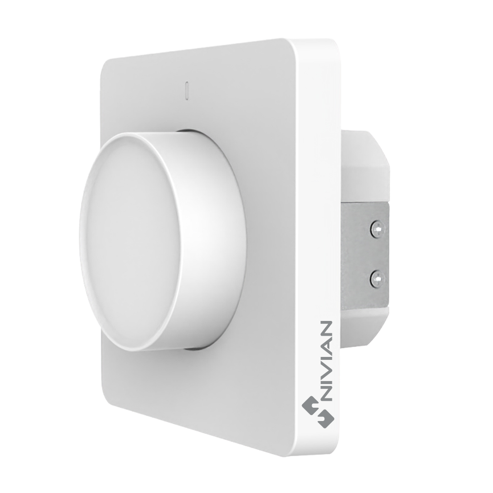(NVS-SMARTDIMMER-KNOB) Régulateur mural intelligent de la gamme 1 - WiFi 2.4 GHz IEEE802.11 b/g/n - Charge maximum 10A - Protection contre des surtensions - Compatible avec TUYA Smart - Compatible avec Alexa et Google Assistant