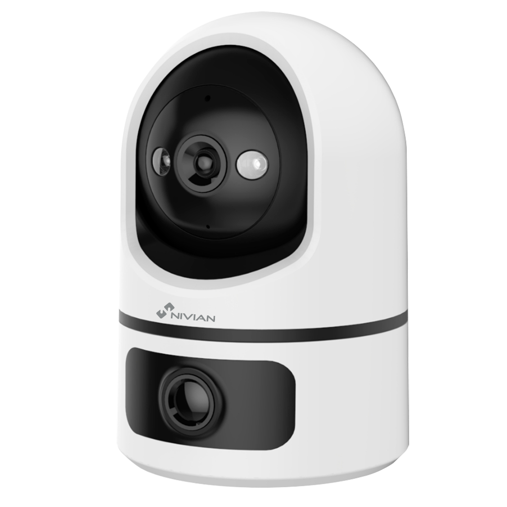 (NVS-IPC-IS7-DUAL) Nivian Smart Caméra 2K - Wifi  2.4  GHz - Contrôle PT Autotracking | IR 10 m - Détection de personnes - Enregistrement sur carte microSD ou sur le cloud - Compatible TUYA Smart / Google / Alexa