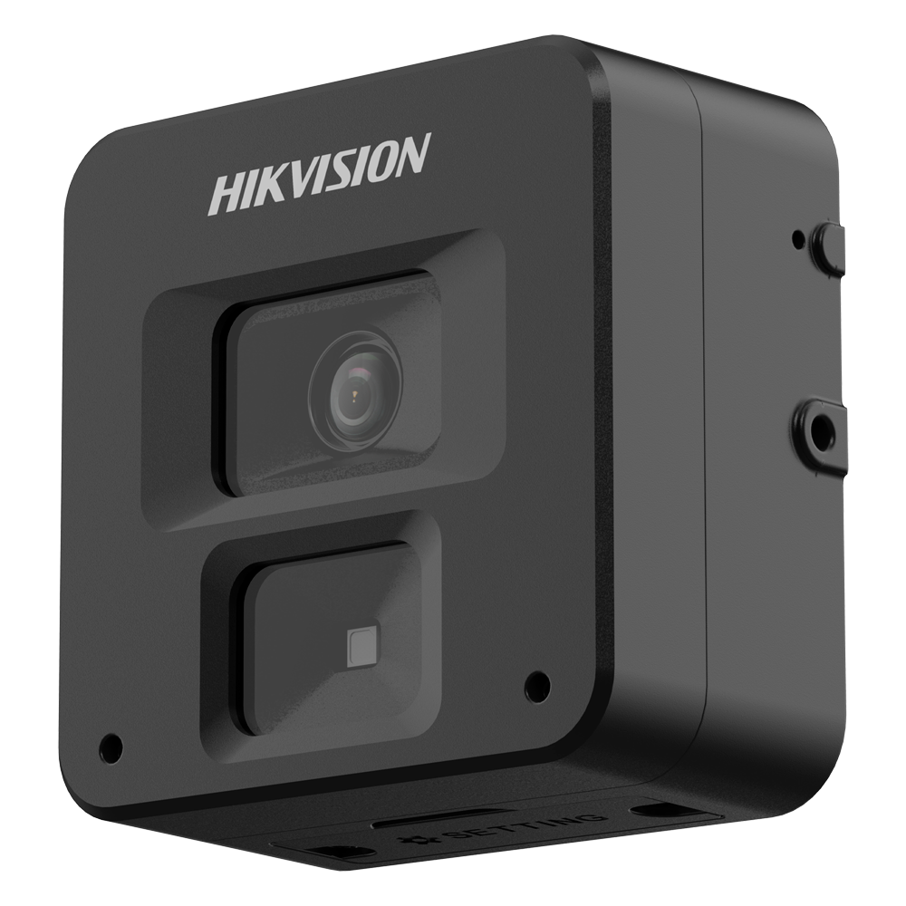 (DS-2CD6B55G0-PL(/T1)) Hikvision mini caméra IP gamme SOLUTIONS - Résolution 5 Mpx (2560x1920) [%VAR%] - Objectif 4 mm - Lumière blanche 0.5 m  - Microphone intégré - PoE | IP67 | MicroSD