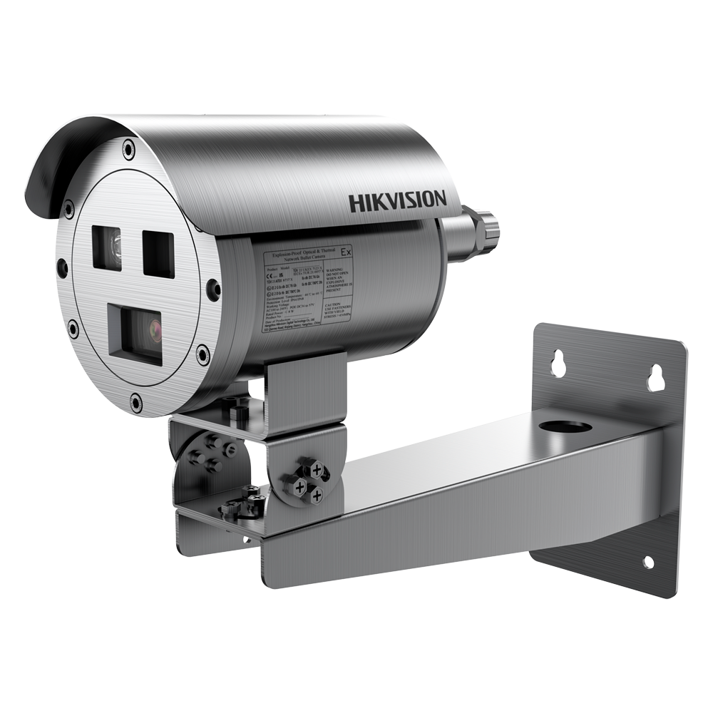 (DS-2TD2528T-3/Q(C)) Caméra thermique Dual IP Hikvision Gamme SOLUTIONS - Capteur thermique 256x192 VOx | Objectif 3.6 mm - Capteur optique 1/2.7” 4 Mpx | Objectif 4.3 mm - Sensibilité thermique ≤ 40mK | Échelle -20 ~650 °C - Détection et alarme incendie préventive - Alarmes | Audio | IP68 | IK10 | NEMA 4X | ATEX