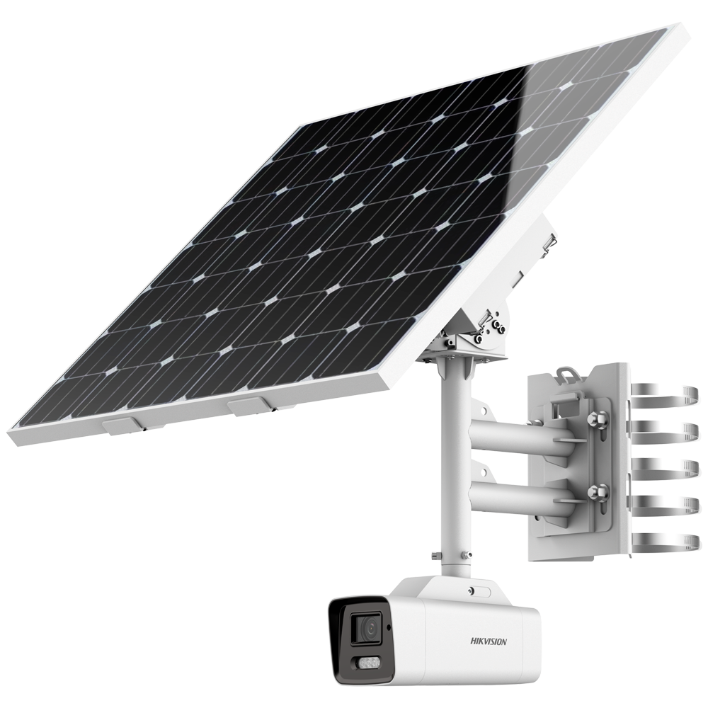 (DS-2XS6A46G1/P-IZS/C36S80(2.8-12mm)) Caméra IP Solaire Bullet 4G SOLUTIONS  - Résolution 4 Mpx (2560x1440) [%VAR%] - Objectif varifocal 2.8~12 mm - Alarmes | Audio | MicroSD | IP66 - Panneau solaire inclus 80 W | Batterie au lithium - ANPR, détection du trafic et des véhicules