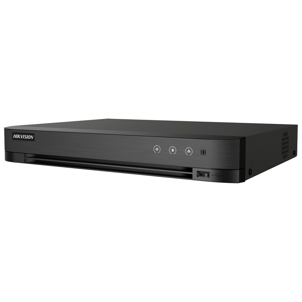 (DS-7204HUHI-K1/P) Hikvision DVR 5n1 Gamme PRO - 4 CH HDTVI / HDCVI / AHD / CVBS - Jusqu'à 8 canaux IP - Résolution d'entrée maximale 8Mpx - Espace pour 1 HDD - Alarmes | Audio | Audio sur coaxial