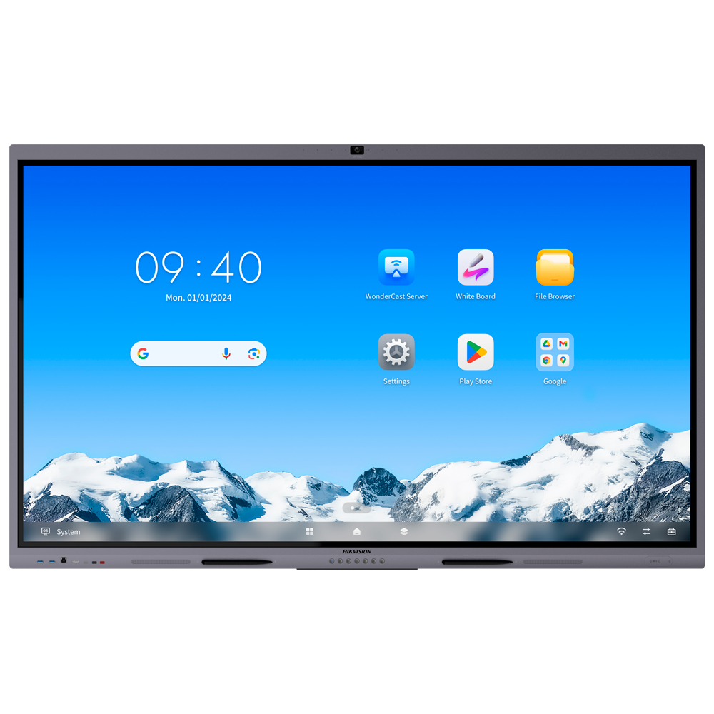 (DS-D5C75RB/B2L) Monitor interactivo 75" - Resolución 4K - Android 14 - Certitficicación EDLA - 8 GB RAM y 128 GB ROM - Array de micrófonos y cámara