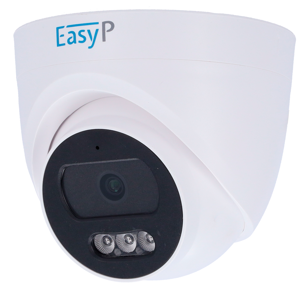 (EP-IPT210A-2-0400) Cámara Turret IP EASY-P - 2MP | Lente 4 mm - IR 25 m | Mic - Instalación Plug &amp; Play - IA por Humanos y/o Vehículos - PoE | P2P