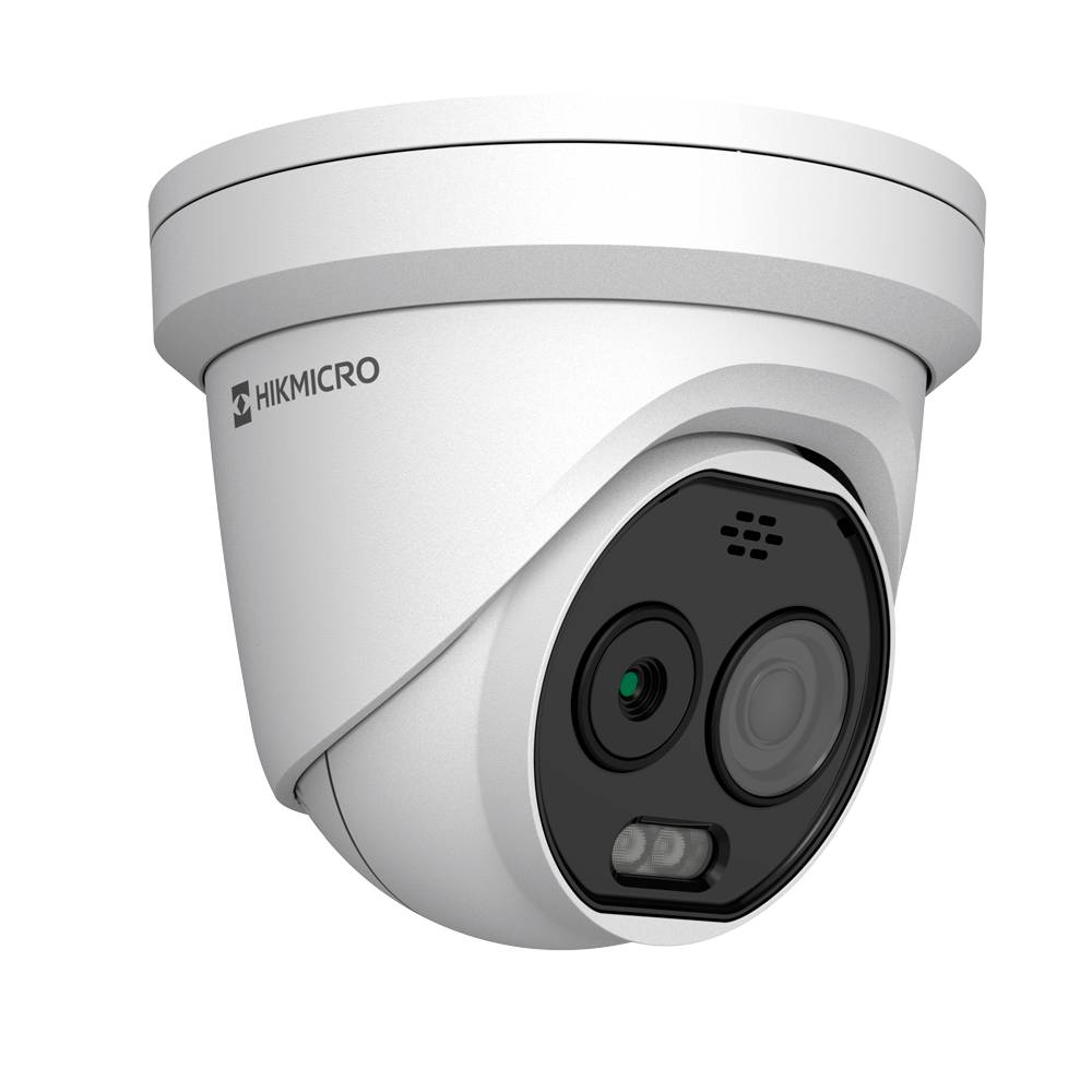 (HM-TD1228-2/G1/T3A) Caméra thermique Dual IP Hikmicro - Capteur thermique 256x192 VOx | Objectif 2.1mm - Capteur optique 1/2.7” 5Mpx | Objectif 2.2mm - Sensibilité thermique ≤25mK - Détection et alarme incendie préventive - Plage de mesure temp -20~150ºC / ±8ºC