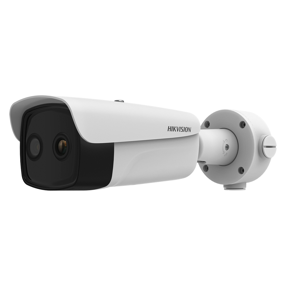 (HM-TD2638-4/G1/T3Y) Caméra thermique Dual IP Hikvision Gamme PRO - Capteur thermique 384x288 VOx | Objectif 4.4mm - Capteur optique 1/2.7” 4Mpx | Objectif 2.2mm - Sensibilité thermique ≤20mK (25°C, F1.0) - Détection et alarme incendie préventive - Plage de mesure temp -20~150ºC / ±8ºC