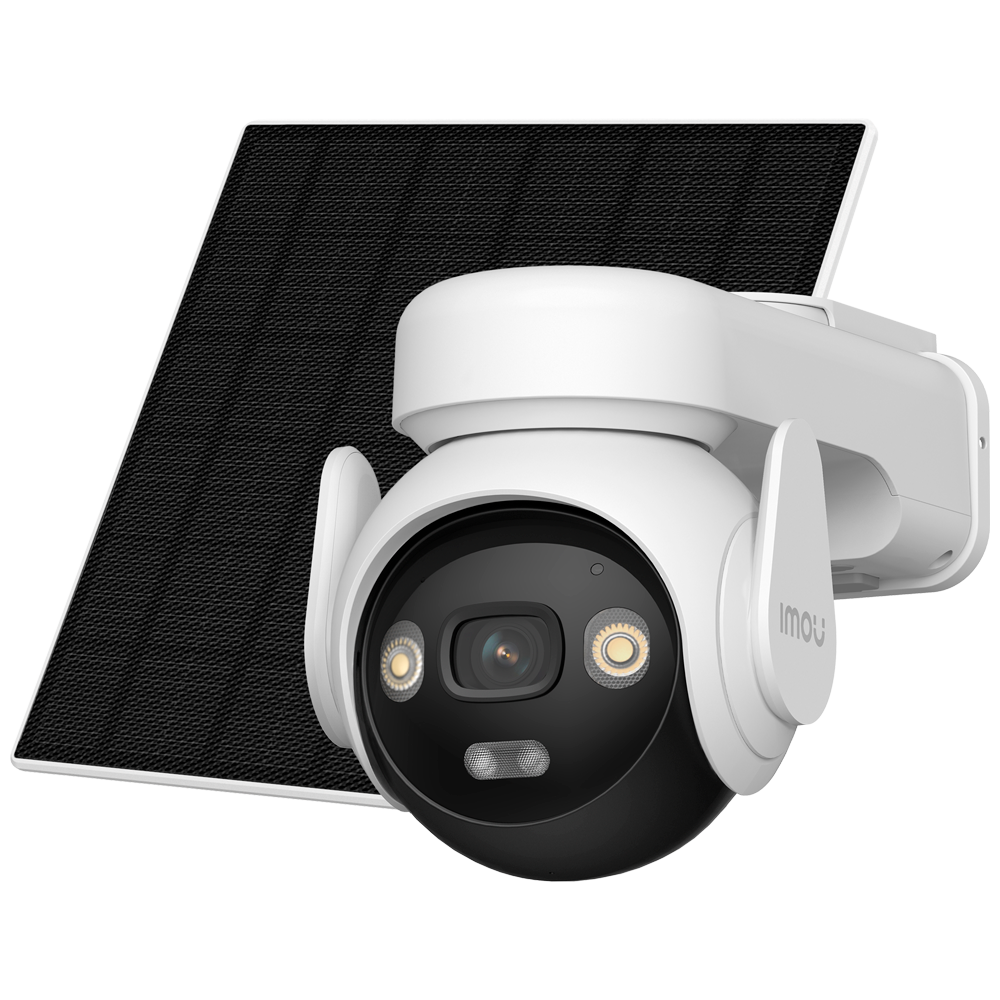 (IMOU-IPC-UA7E-5M1T2-EU/FSP14) Kit cámara a batería AOV PT PRO 5MP - 4G / WiFi/ 10000 mAh / Panel Solar 5W - 3.6mm / Autotracking / AURORA Full-color - Audio bidireccional / Sirena + Flash azul-rojo - IMOU SENSE humanos + 32GB SD - Apta para exterior IP66