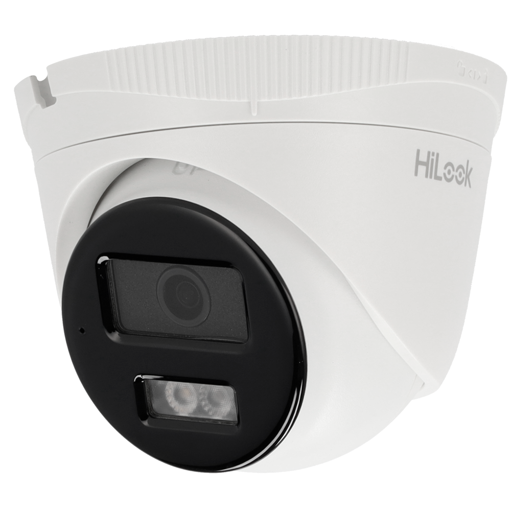 (IPC-T260HA-LU(2.8mm)) HiLook - Caméra Turret IP - Résolution 6 Mégapixels (3200x1800) - Capteur 2.8 mm | Microphone intégré - Lumière hybride 30 m | PoE IEEE802.3af - Détection de mouvement 2.0 | IP67