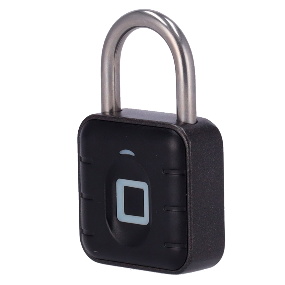 (PADLOCK-FBT-APP) Cadenas intelligent Bluetooth - Ouverture par empreinte digitale et APP - Capacité 10 empreintes - Diamètre du faisceau de 6 mm - Alimentation par batterie CR2023 - Apte pour extérieur IP67