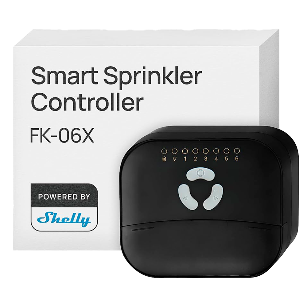 (SH-FE-SPRINKLER-CONTROLLER-FK06X) FrankEver Sprinkler Controller FK-06X - WiFi 2.4 GHz / Bluetooth  - Controlador de riego - Soporta hasta 6 Zonas  - 6 salidas de 24 V AC - Compatible con Alexa y Google