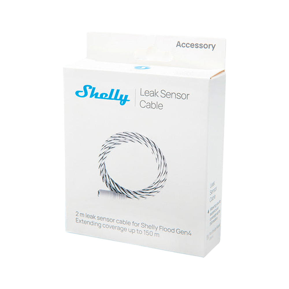 (SH-LEAK-SENSOR-CABLE) Shelly Leak Sensor Cable (Extender) - Compatible con Shelly Flood Gen4 - Cable extensor  - Longitud 2m - Compatible con Alexa y Google