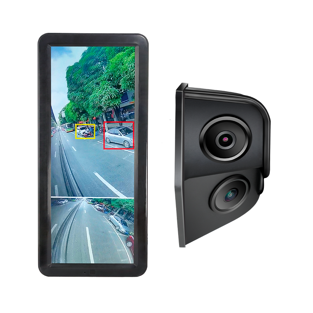 (STK-MIRROR-RIGHT) Kit de rétrovision droit - Caméra de recul et d'angle mort - Détection para IA des piétons et motos - Enregistrement sur moniteur - Écran IPS avec BLC et luminosité automatique