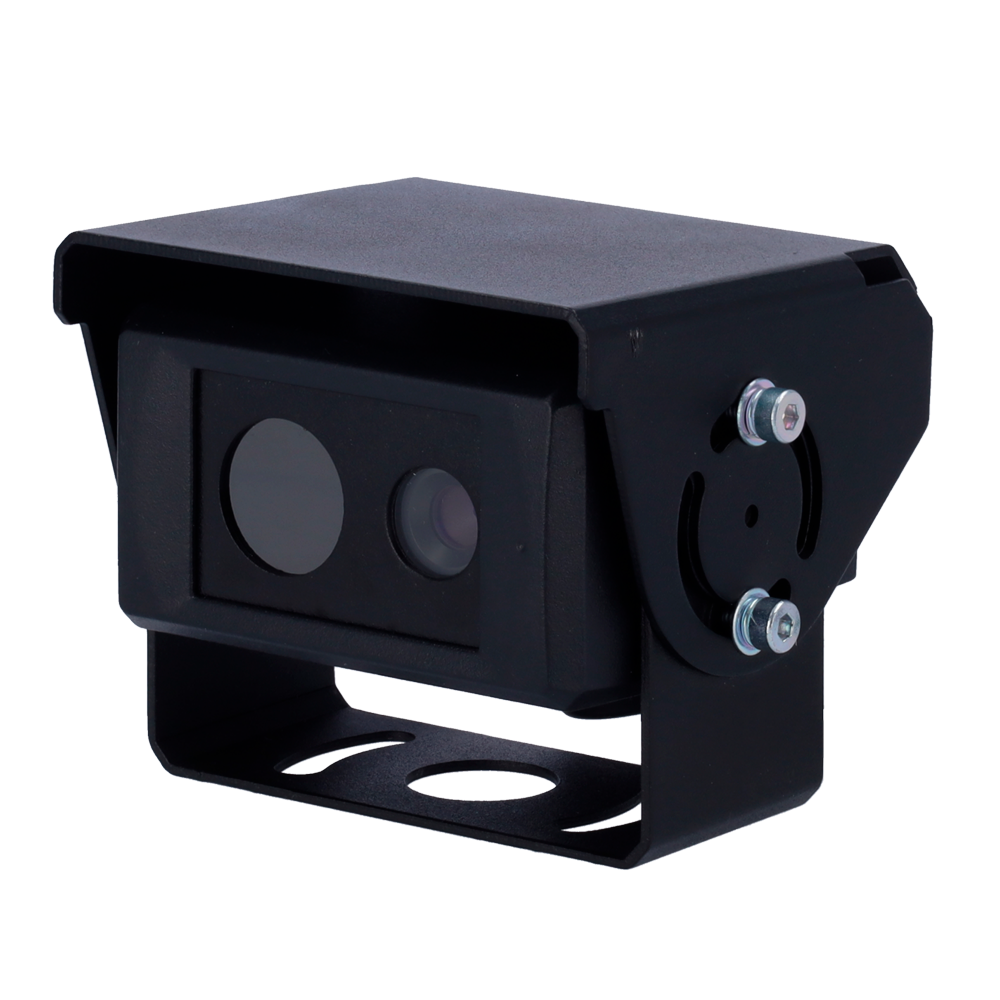 (STK-TC639-T3) Caméra thermique avec détection de collision - Plage de détection thermique 50m - Résistant à l'eau IP69K - Caméra bi-spectre, visible et thermique - Connecteur M12 de 4 broches