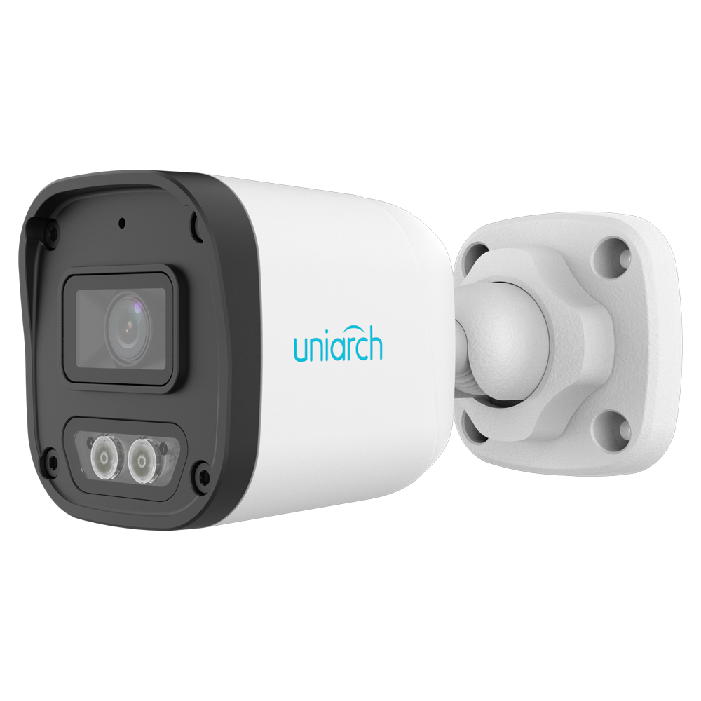 [UV-IPC-B134-AF28-DL-ECO] (UV-IPC-B134-AF28-DL-ECO) Cámara Bullet IP Uniview-Uniarch - 4 MP | Lente 2.8 mm  - IR 30 m | Luz blanca 15 m | DWRD - Detección de cuerpo humano - PoE | IP67 | Dual Light - Micrófono integrado