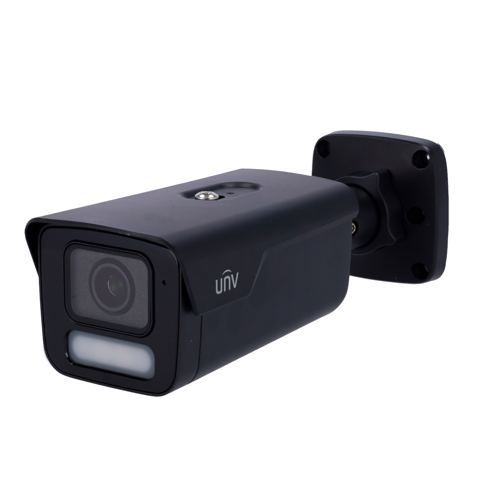 (UV-IPC2B18SE-ADF28K-WP-I1-BLACK) Caméra Bullet IP Uniview - Gamme Prime - 8 MP | Objectif 2.8 mm | microSD 512 Go - Lumière blanche 40 m | WDR 130 dB | OwlView - LightHunter | SIP | UMD | Analyse statistique - PoE | IP67 | Surtensions 4000 V | Couleur noir - Alarme | Audio | Microphone | Haut-parleur