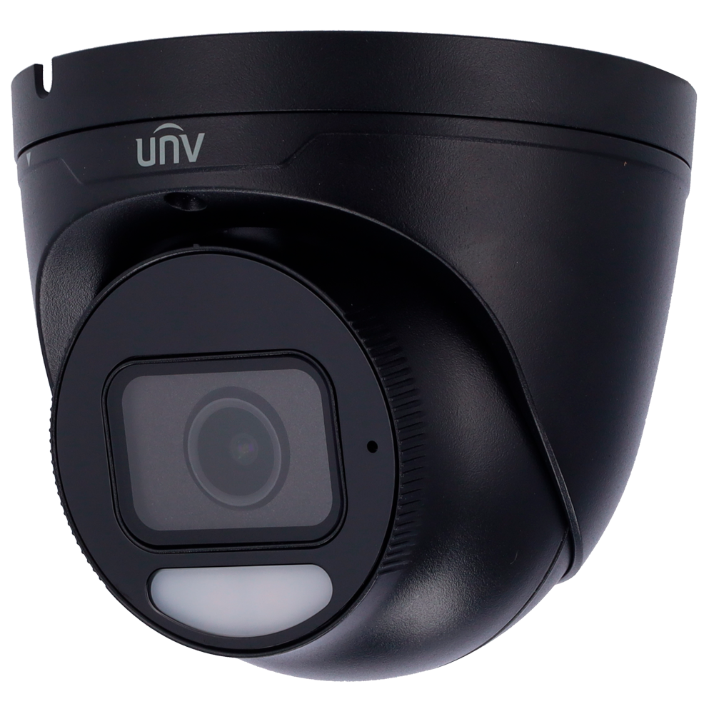 (UV-IPC3638SE-ADF28K-WP-I1-BLACK) Caméra IP Turret Uniview - Gamme Prime - 8 MP | Objectif 2.8 mm | microSD 512 Go - Lumière blanche 40 m | WDR 130 dB - OwlView | SIP | UMD | Analyse statistique - PoE | IP67 | Surtensions 4000 V | IK10 - Alarme | Audio | Microphone | Noir