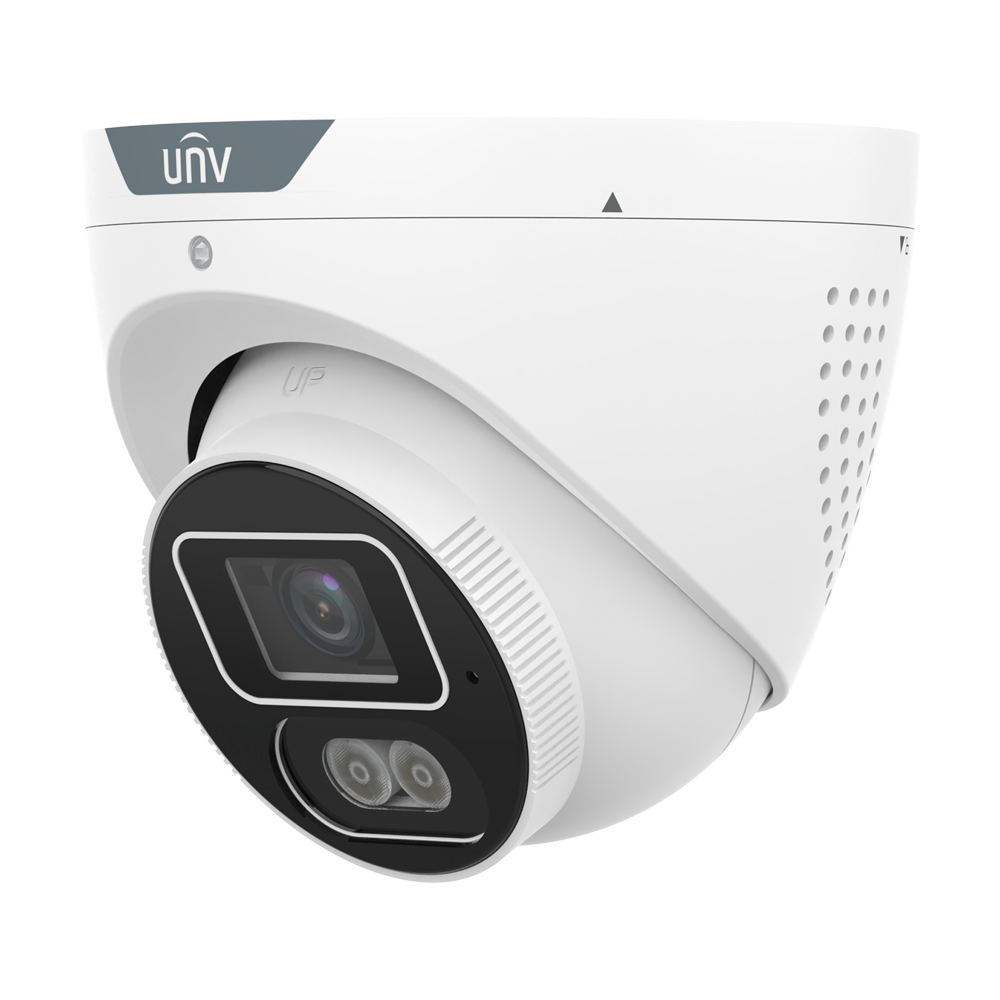 (UV-IPC3616SB-ADF28KMC-I1) Caméra IP Turret Uniview - Gamme Prime - 6 MP | Objectif 2.8 mm | microSD 512 Go - IR 30m | Lumière blanche 30 m | WDR 130 dB  - Tri Guard | Wise-ISP - PoE | SIP | UMD | IP67 | Comptage des personnes - MIC | Haut-parleur | Lumière dissuasive