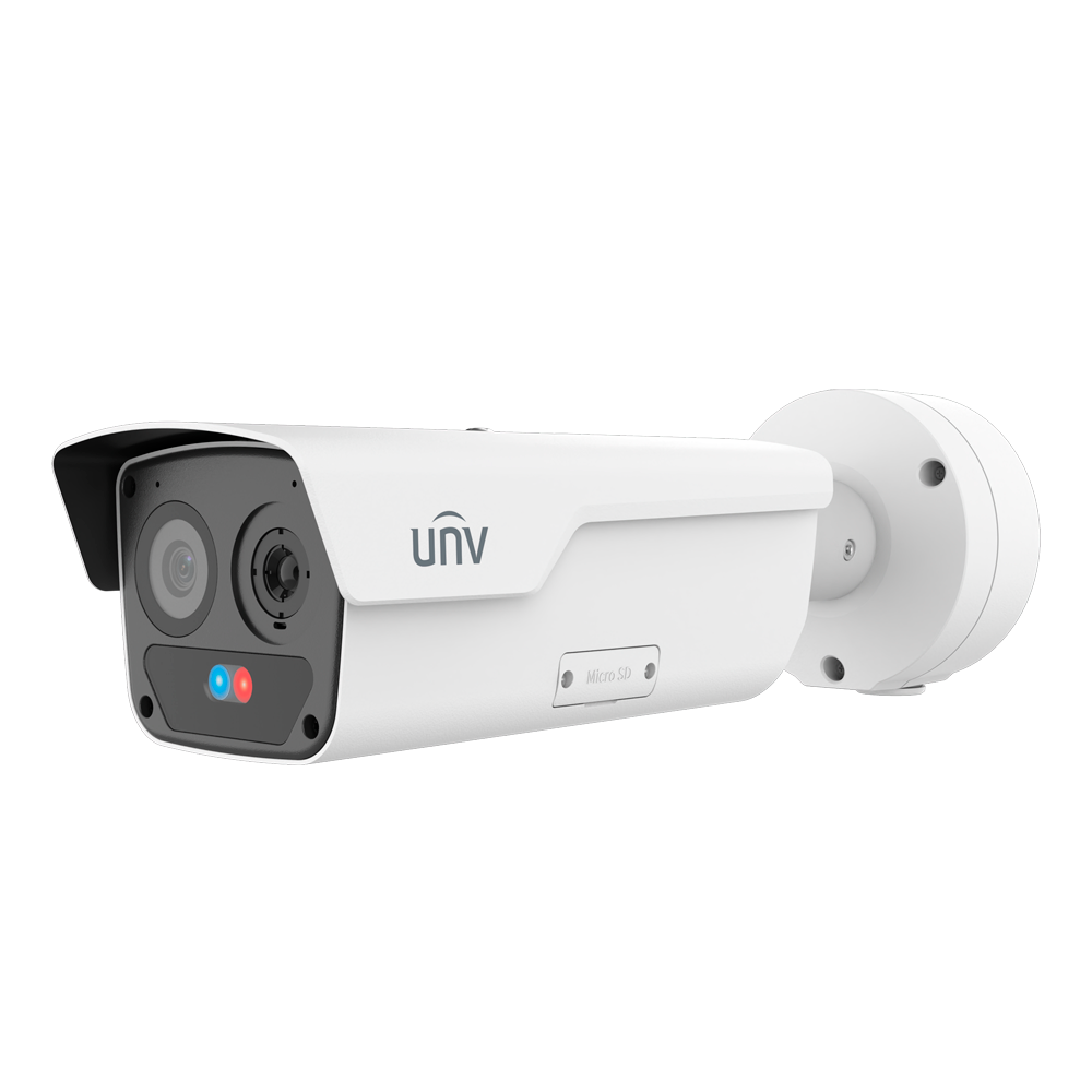 (UV-TIC2624S-F10-4F6AC-I3) Caméra thermique Dual IP Uniview - Thermique: 400x300 | Objectif 10mm - Objectif: 4 MP | Objectif 6 mm - Microphone, Haut-parleur, Alarmes  - SIP | Détecteur d'incendie | Détecteur de fumée | PoE - Intervalle de mesure temp -20~150ºC / ± 8ºC