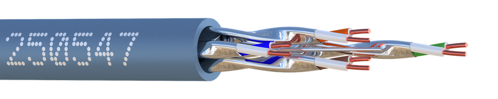 (250547-W1) U/FTP CAT6A 650MHz LSZH B2ca s1a d1 a1 Bob. bois 100 M Elbac