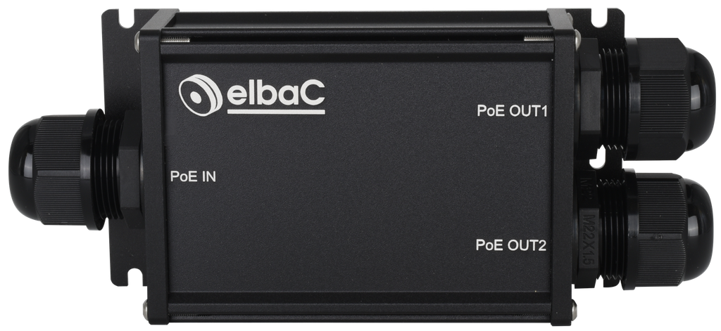 (S40123-B0) REPETEUR POE/POE+ 1E/2S 1000Mbps IP66 Boite 1 PC Elbac