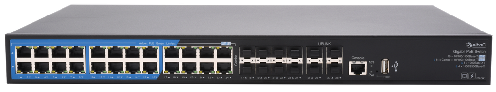 (S52434-B0) SWITCH MANAGEABLE L2 390W - 16×1Gb/POE+ & (8×1Gb/POE+ / 8×SFP 1Gb) & 4×SFP2.5G Elbac