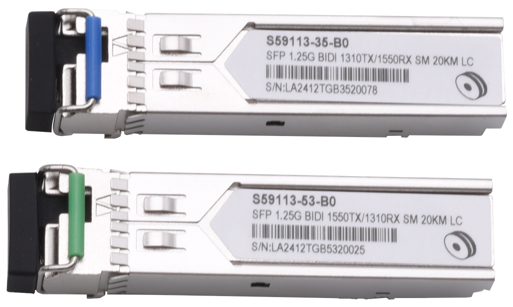 (S59113-01-BK) KIT 2 SFP 1.25G BIDI 1310/1550 SM 20KM LC Boite 1 KIT Elbac