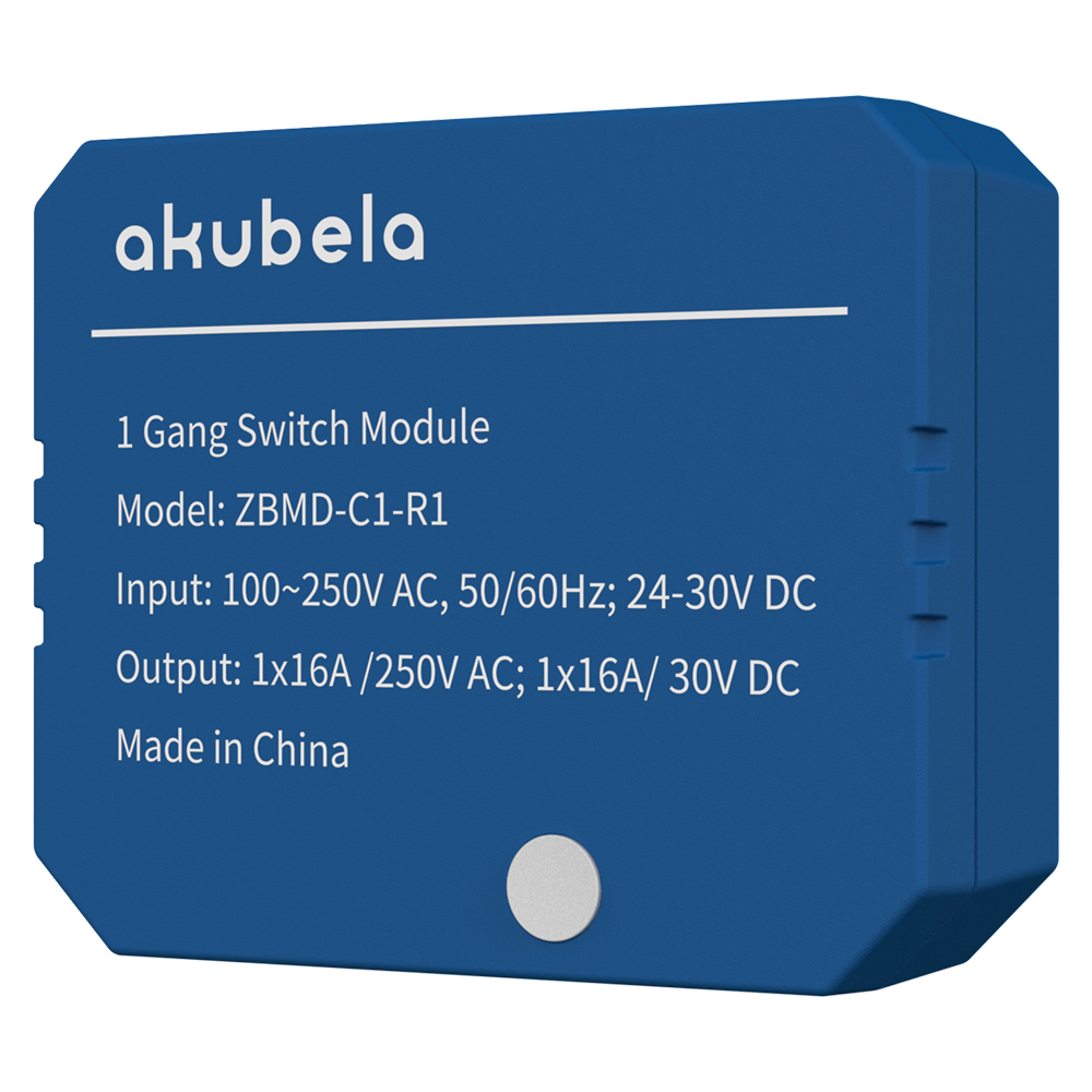 (AK-ZBMD-C1-R1) Relé inteligente de 1 línea - ZigBee 3.0 - Carga máxima 16 A - Alimentación 100-250 AC / 24-30 DC - Temporizador y calendario - Compatible con APP BelaHome