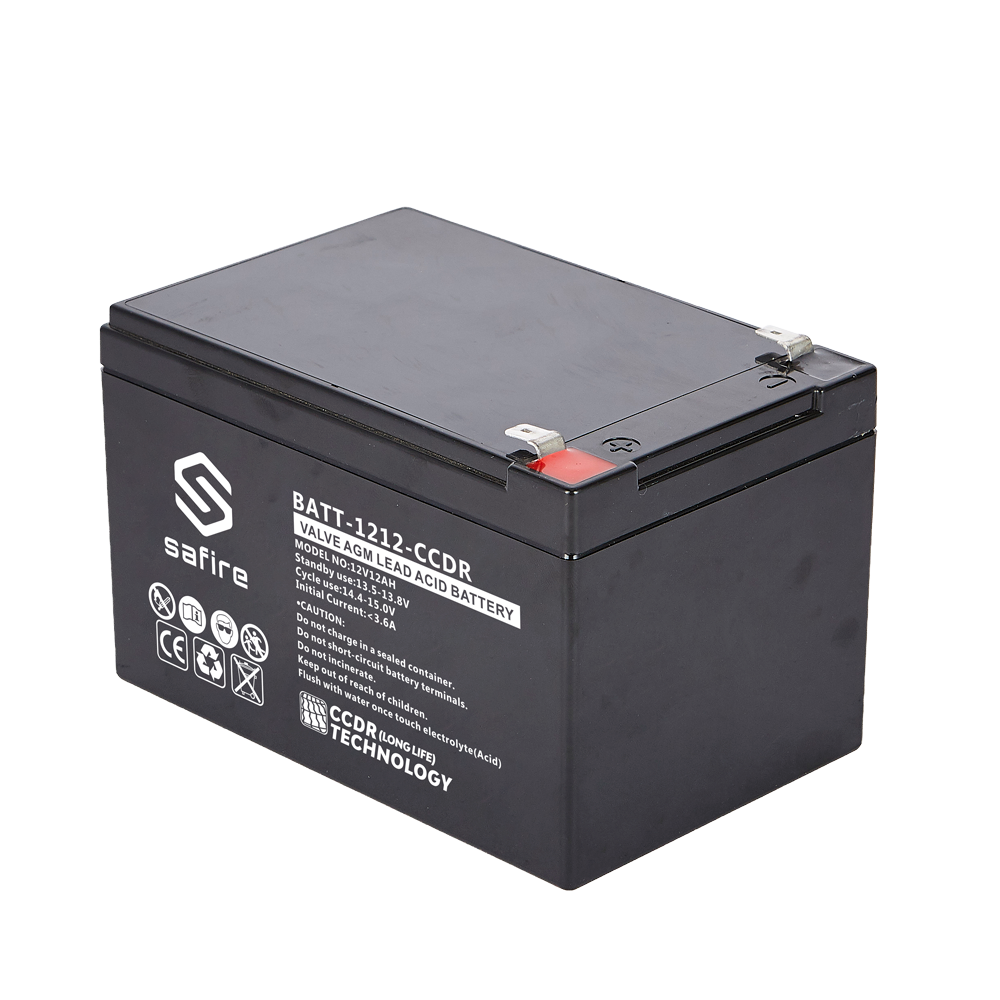 (BATT-1212-CCDR) Batterie rechargeable - technologie plomb-acide AGM - CCDR - Tension 12V - Capacité 12Ah - 100 x 99 x 152 mm / 3.2 Kg - Pour soutenir ou utilisation directe