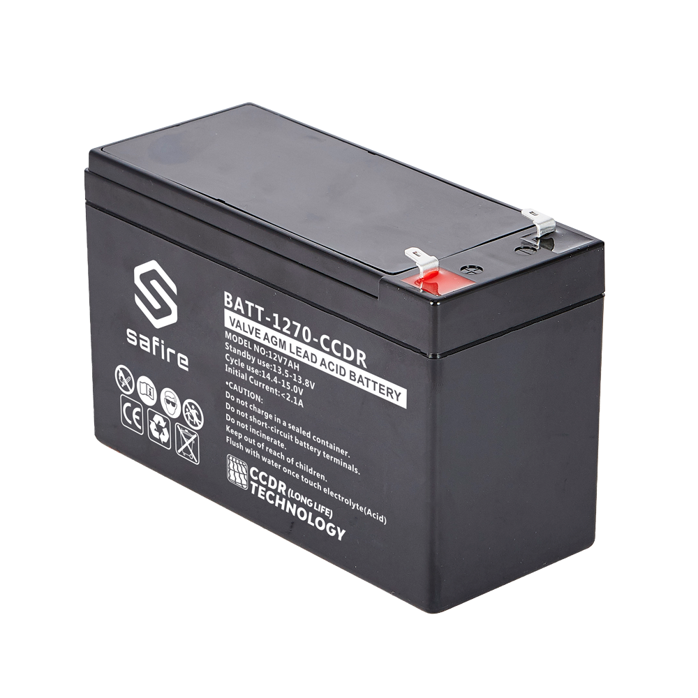 (BATT-1270-CCDR) Batterie rechargeable - technologie plomb-acide AGM - CCDR - Tension 12V - Capacité 7.0Ah - 100 x 65 x 151 mm / 2.0 Kg - Pour soutenir ou utilisation directe
