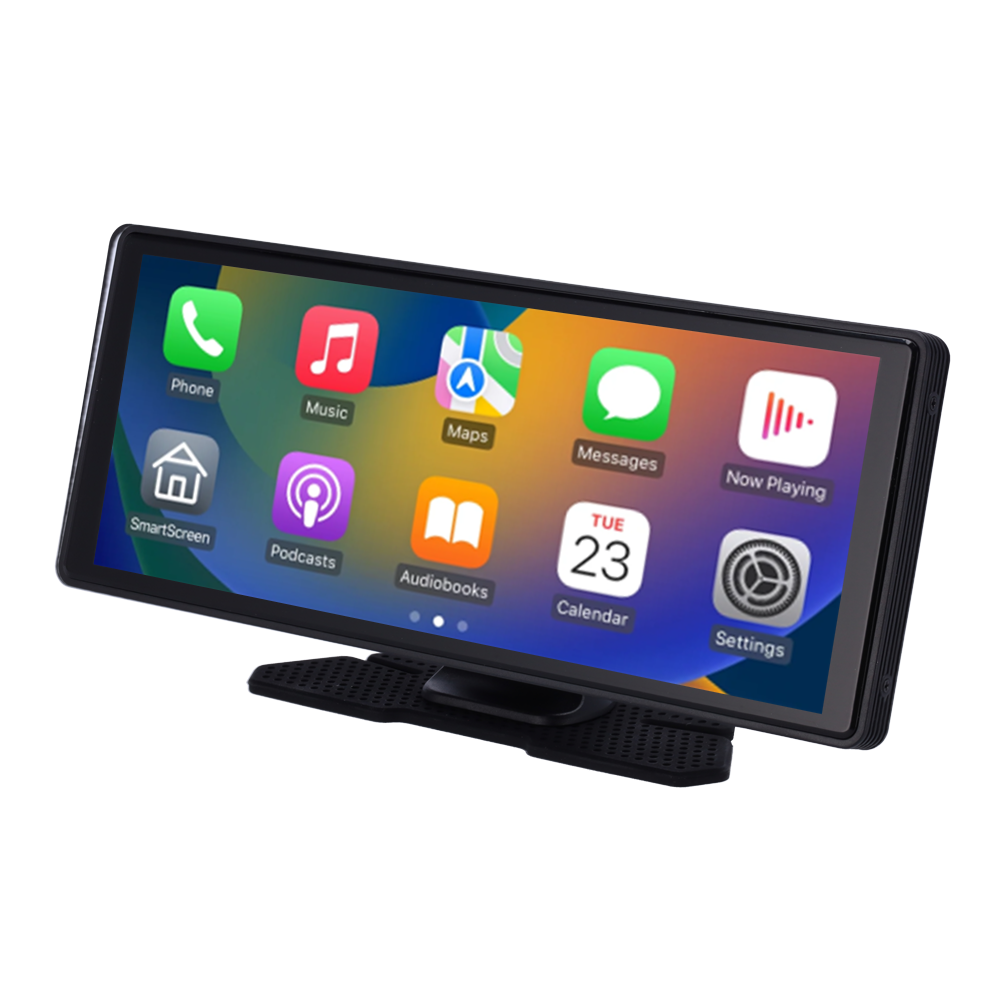 (CAR-MONITOR-1026) CarPlay 10.26" tactile - Caméra 4K et caméra supplémentaire 1080P - Android &amp; IOS compatible - Enregistrement sur carte microSD compatible - Sorties audio via haut-parleur intégré BLE, FM - Accéléromètre intégré à 3 axes