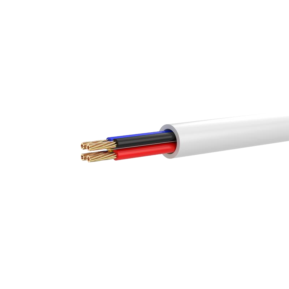 (DS-1AC4AUC1 White 100m) 4 conducteurs de signaux  - Conducteur en cuivre dénudé (99,95%)  - Revêtement en PVC très souple  - Bobine de 100 mètres  - CPR Eca  - Faibles pertes