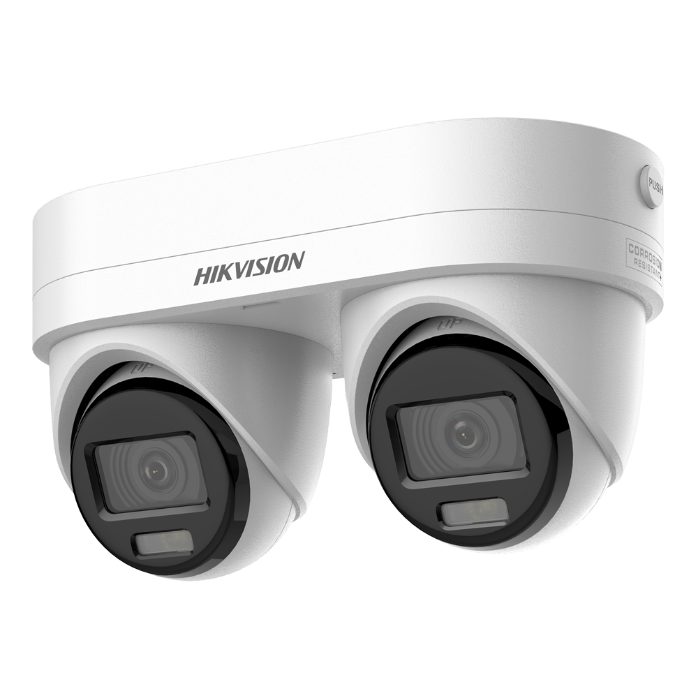 (DS-2CD2346G3D-IZ2UY/SL(2.8/4mm)) Caméra IP Turret gamme PRO Hikvision - Résolution 4 mégapixels (2688x1520) (2 canaux) - Objectif 2.8/4 mm en 1 caméra (2 canaux) | IR 30m - Détection de mouvement 2.0 | AcuSense 3.0 - SRB: Lumière rouge et bleu de dissuasive | SL: Lumière blanche - PoE+ | Microphone et haut-parleur | IP67 | NEMA 4X