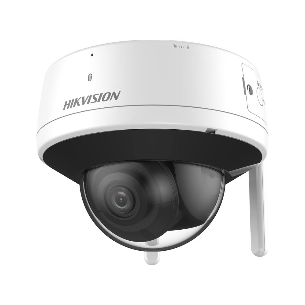 (DS-2CV1123G2-IDWF(2.8mm)(B)) Cámara Domo IP Hikvision - Gama Wi-Fi  - 2 MP | Lente 2.8 mm | MicroSD 512 GB - EXIR 2.0 | IR 30 m | DWDR | 2 antenas | H.265 - WEB, Software CMS, Smartphone y NVR - IP66 | Micrófono y Altavoz integrados